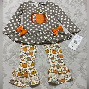 Toddler Girls Pumpkin Printed Set Size: 4T
